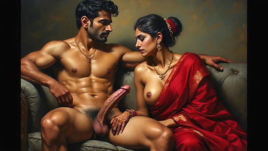 Desi bhabhi gives a sloppy blowjob to her stepson and her classmate who visits his home