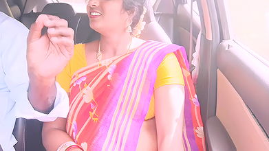 Desi saree maid car outdoor sex. Telugu dirty talks.