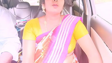 Indian maid car sex Telugu dirty talks.