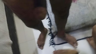 Hard fucking doggy position hairy mature pussy