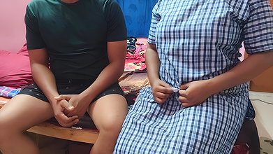 18+ Indian schoolgirl caught stepbrother jerking off with her nude photo in bathroom