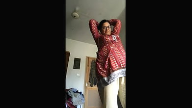 Indian milf, striping suit