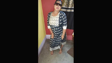 Indian peeing at her home