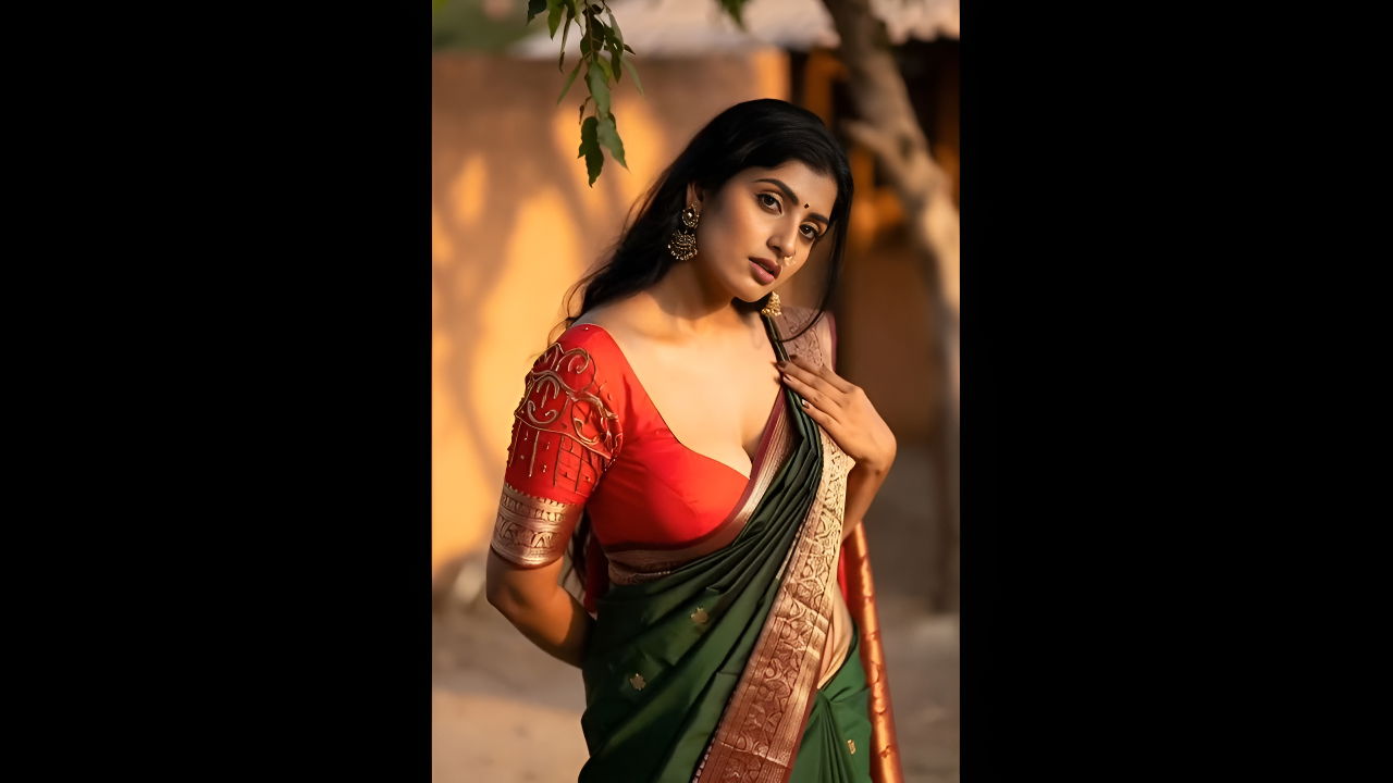Indian girl looking gorgeous and hot navel 22