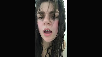 Beautiful Girl Rubbing Her Big Tits And Pussy In Shower