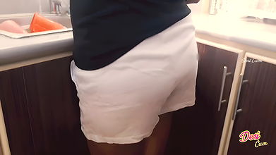 In the Kitchen Secretary, I’m Having Naked Fun and Fucking with My Hot and Beautiful Big Ass Stepmom