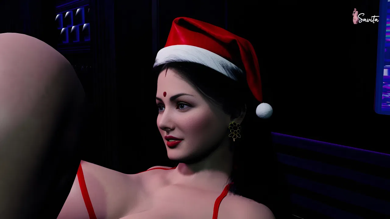 Desi Savitra Bhabhi had sex with strangers at the Christmas party