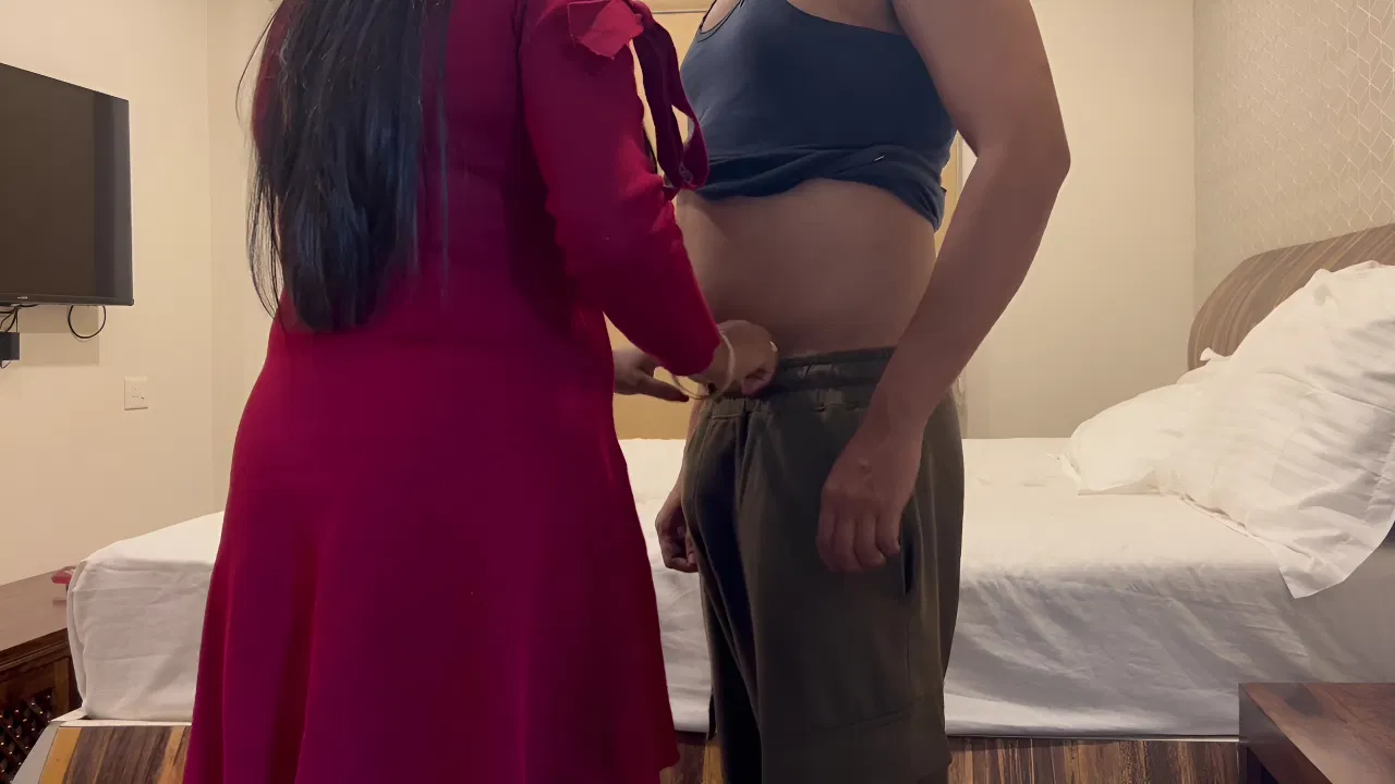 Indian Desi Santa-Clause gave her pussy to be fucked in doggystyle as Christmas gift with clear hindi audio