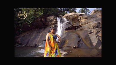 NILA SAREE WITH WATERFALL FASHION ULLAS WITH MAKEUP TUTORIAL