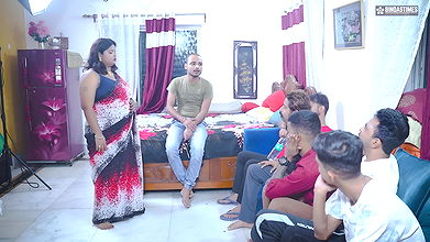 Desi Mallu Bhabhi Fucks by Six Stranger Boys When Her Husband Not at Home