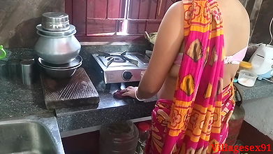 Red Saree Kitchen Sex in Sonali