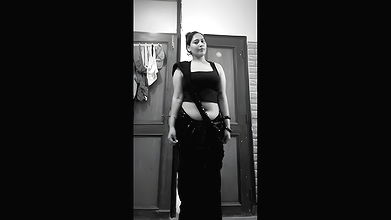 assam chubby lady deep navel in black saree 22