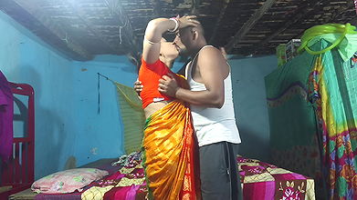 Desi Bengali Bhabhi Ke Saath Masti Romance and Kissing Scenes, Orange Blouse and White Bra Remove Big Boob Press by Rahul