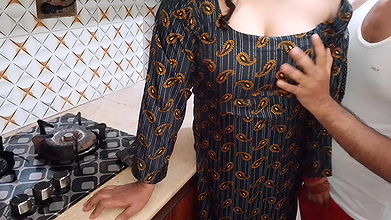 Step Stepson Fucks Stepmom in Kitchen