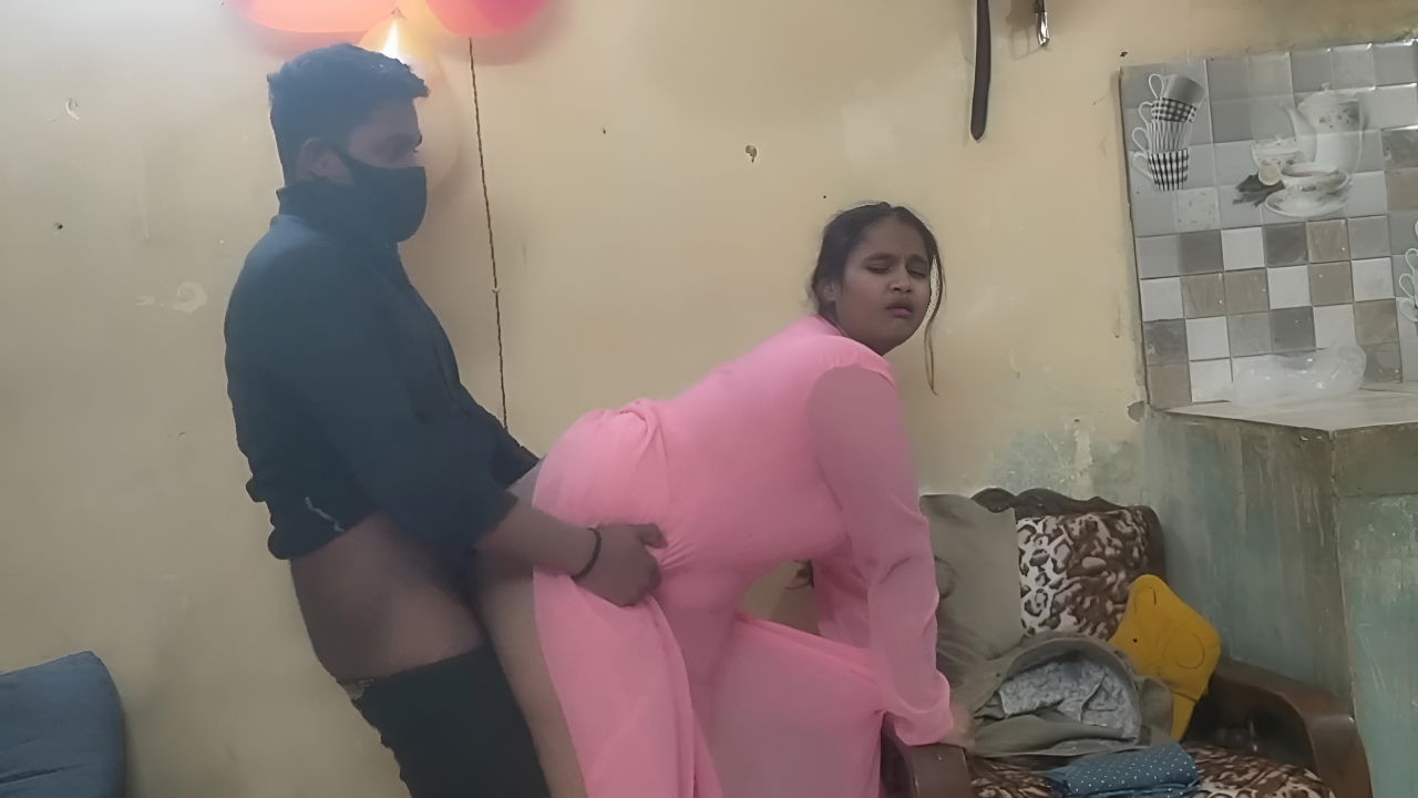 Sexy Indian Chubby Bhabhi in See-through Pink Gown – Massive Ass & Curvy Body Reveal