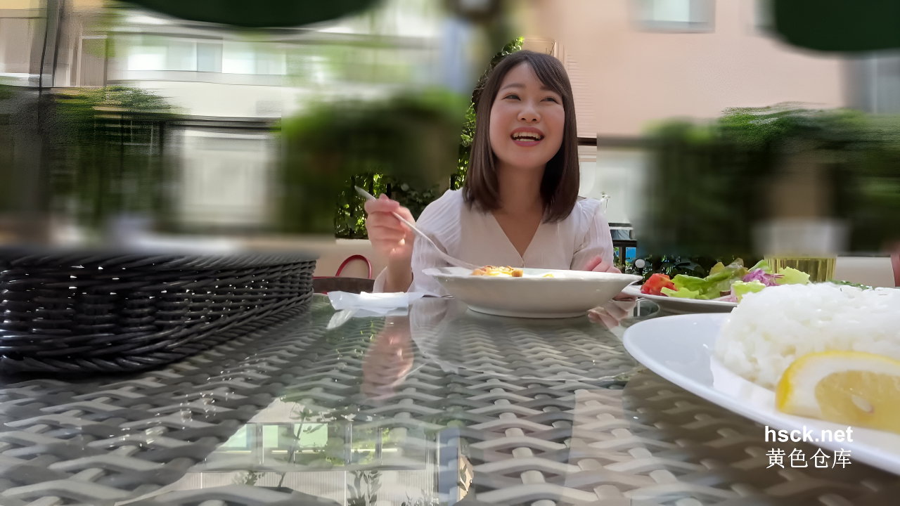 Asian angel. Cute girl having fun
