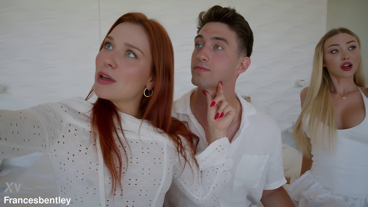 Firey Red Head Clemence And Sexy Blonde Frances Bentley Get Fucked In Threesome