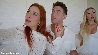 Firey Red Head Clemence And Sexy Blonde Frances Bentley Get Fucked In Threesome