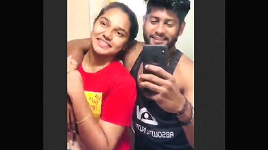 Lover in hotel nude mirror selfie