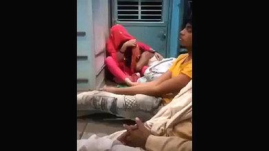 Desi Lover in Train Boob Press and Dick Suck Capture Hot