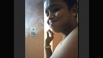 Randi smocking and then riding hard