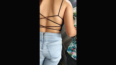 Desi daring teen almost backless in public