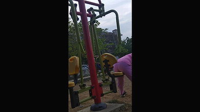 Desi MILF huge ass and boobs show outdoor while exercising