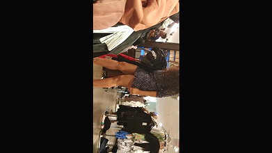 Desi young girl smooth thighs and leg show in shoe store