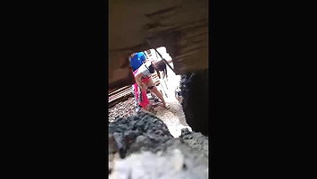 Desi lover secretly captured during outdoor fucking