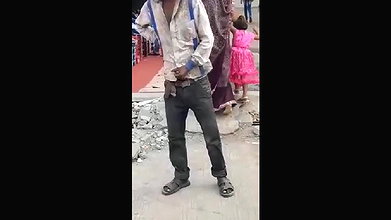 Indian Mad Man Handing Open Road