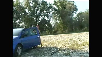 A girl alone in the country is k. and banged