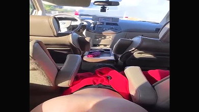 Coworker Riding BBC in Car