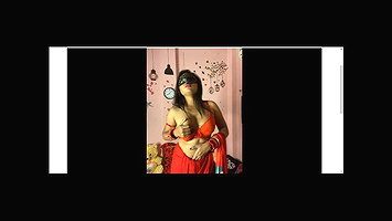 Assamese girl Kyra in red saree showing her tits