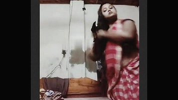 Bengali Boudi Stripping Saree and Recording
