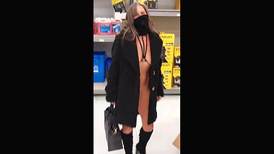 Scrubbing her tits on 1000 things in public_f819c704
