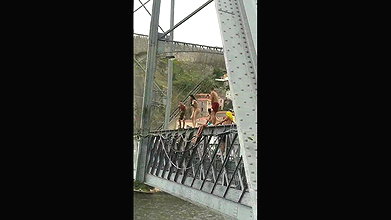 Half horseman shows His BBC In the Street in PUBLIC_f8bba518
