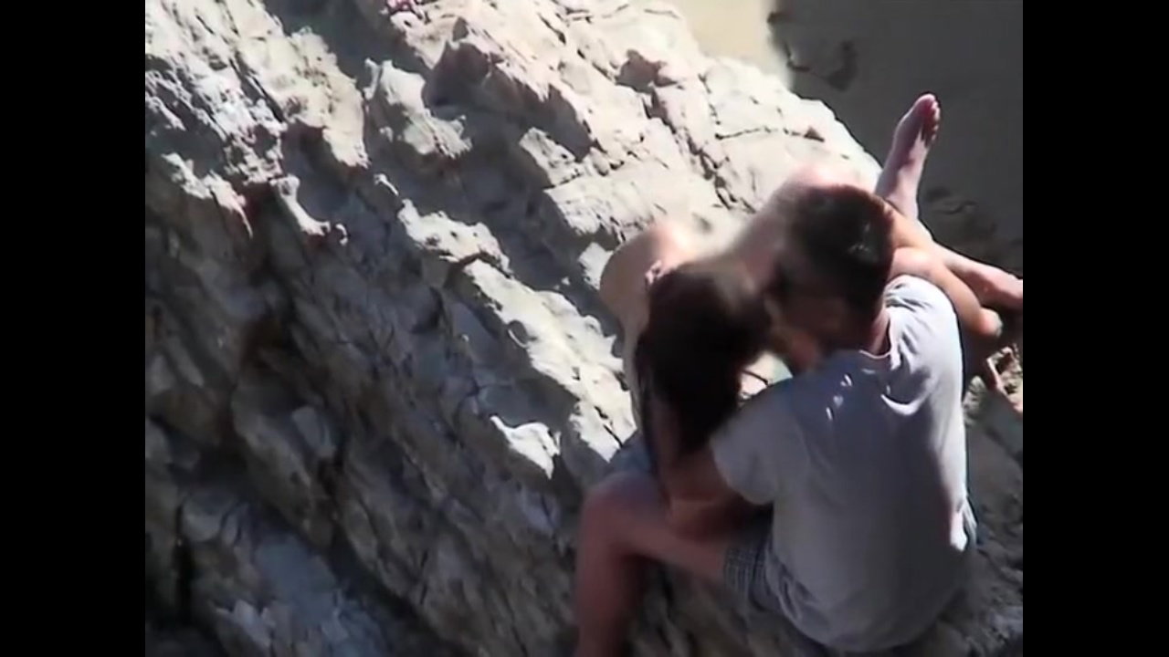Public Gay Sex MMS on Nude Beach with Limp Cock