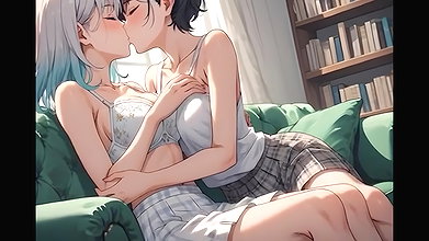 AI Generated Cartoon content, Uncensored video of 18 Year old Anime Girl, Kissing Orgasm of Mature Women