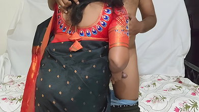 My Desi wife in black saree turned me on instantly