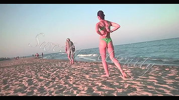 Having fun with a big black dildo on the beach ElisaPublicSlut.com_70201cb8