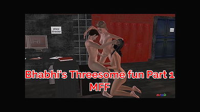 Ammavum makanum Tamil kama kathai animated cartoon video of threesome sex of white man with two cute girls.