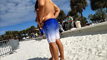 Masturbate on the Beach with My Desi in Action