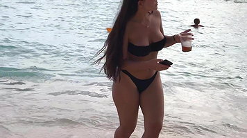 Public Car Sex with Rose Carter on a trip to the beach sucking cock and riding it hard POV_e623c6c8