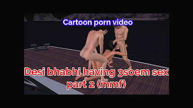 Bhabhi ki chudai – Animated cartoon video of an Indian girl having threesome sex with two man including blowjob.