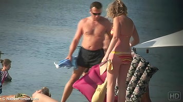 Topless Pregnant Wife Teasing on Beach My Desi