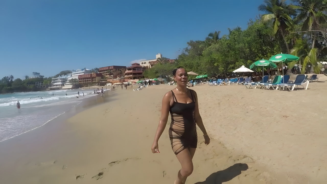 Fedorov shows Mika at sunset beach with big pussylips_f3bb2842