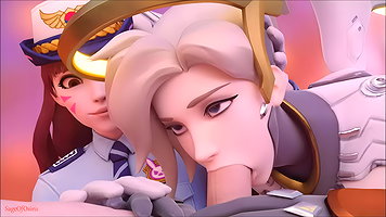 D Va And Mercy Sage Of Osiris Overwatch Animated Hentai 3 D CGI Video
