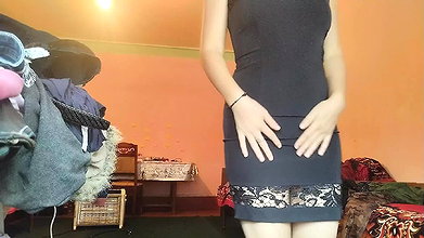 Bangladeshi girl undresses black dress showing her hot hairy pussy underneath