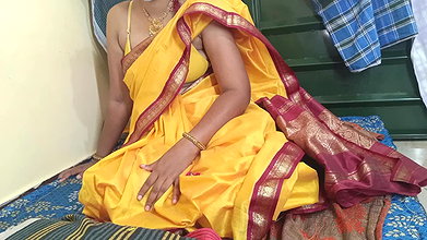Yellow Saree Hot Breast Nipple Licking