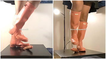Amateur Rough Bootjob in Pink Hunter Boots My Desi